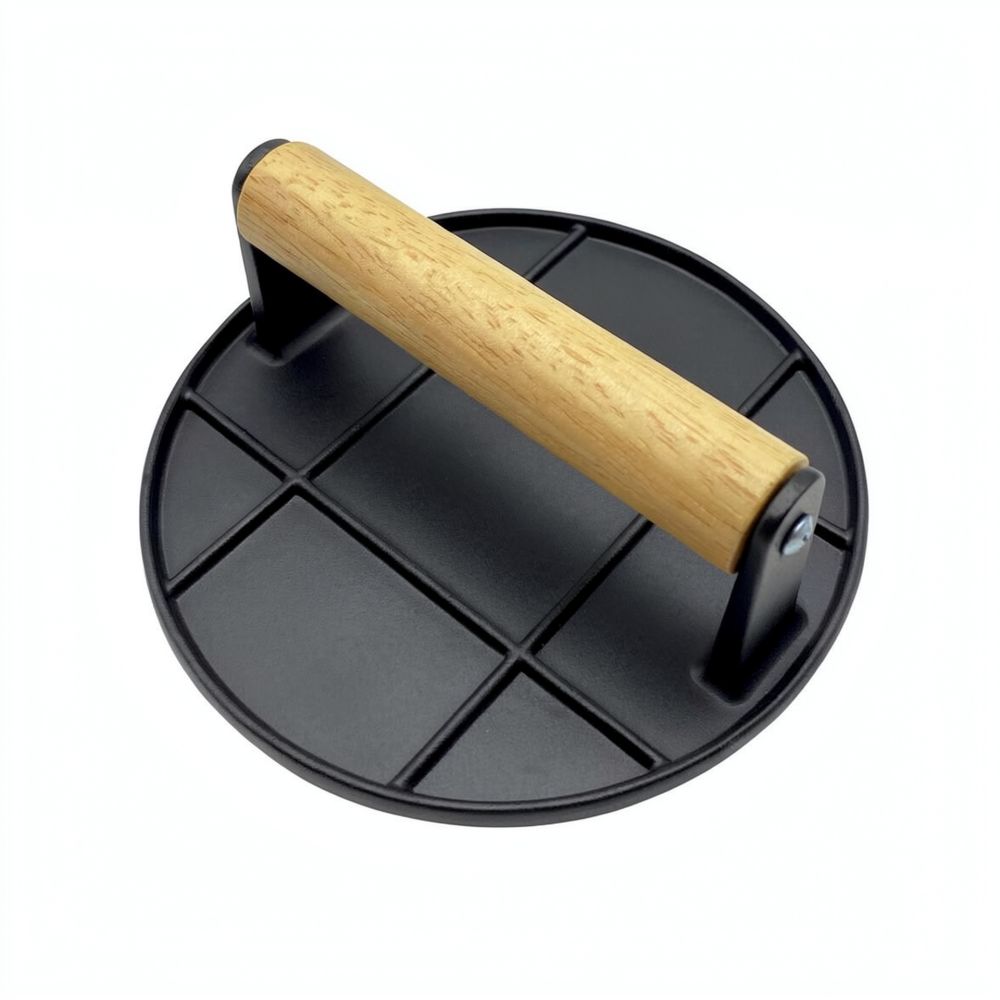 Meat Patty Maker Press Manual - 丸型・角型両用、アルミ製ハンバーグプレス。手動式で、屋外でのバーベキュー料理に最適なキッチン用品。