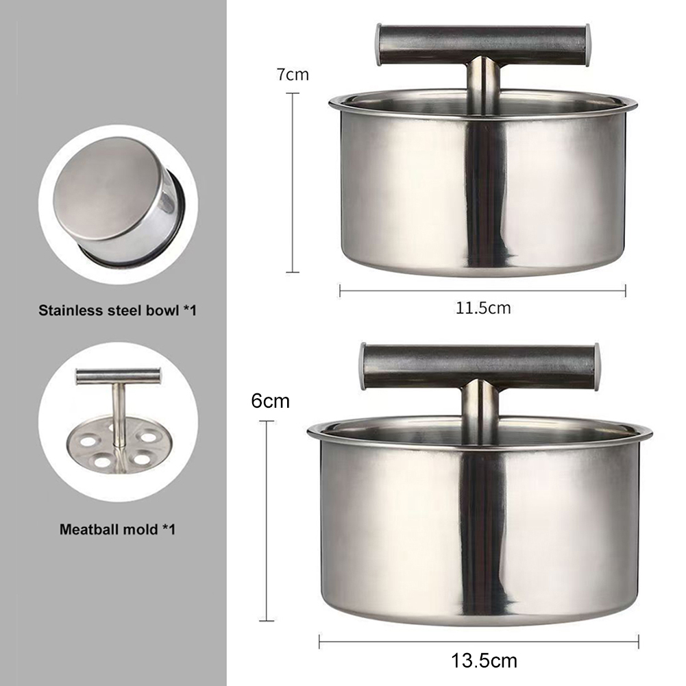 Meat Patty Maker Press Manual - ステンレス製ミートボールメーカー 6/12穴 手動ミートボールメーカー 牛肉・豚肉用ミートボールプレス型 キッチン調理器具