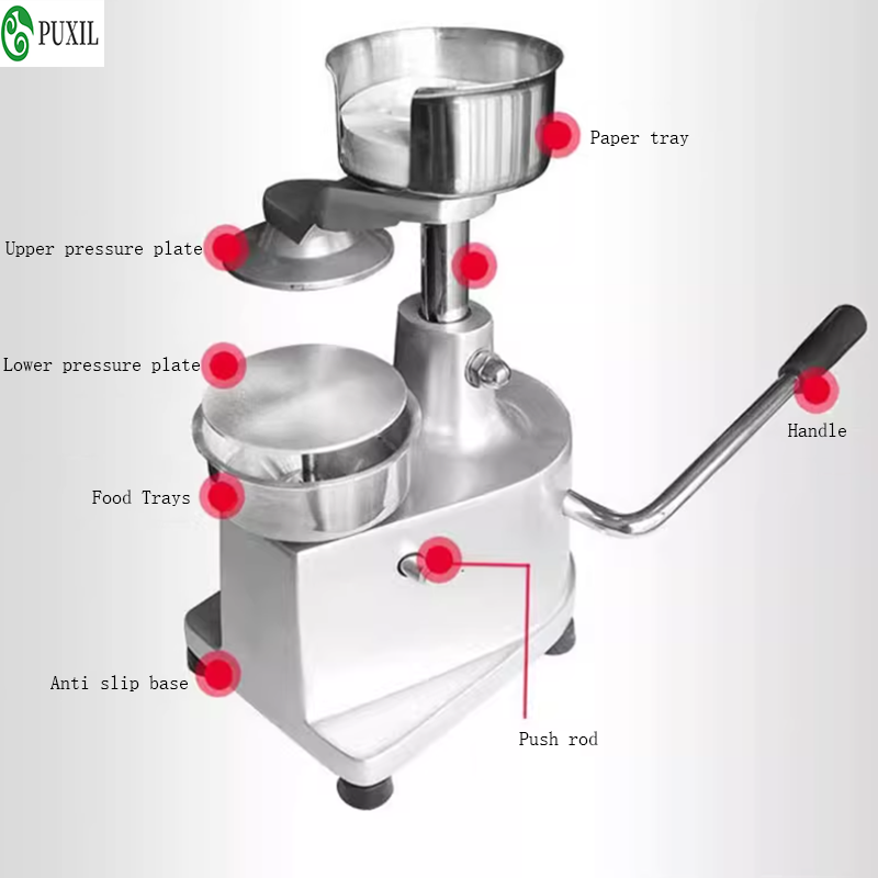 Meat Patty Maker Press Manual - 業務用ハンバーガー製造機、手動肉パティ製造機、小型家庭用屋台、手動パンケーキプレス、ピザ、牛肉、ハンバーガーパン