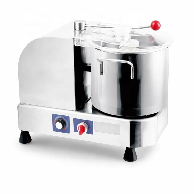 Commercial Bowl Chopper Meat - # 6L業務用ボウルカッター機、ステンレス製、レストランや厨房での食品加工に最適な肉や野菜の細切り機。