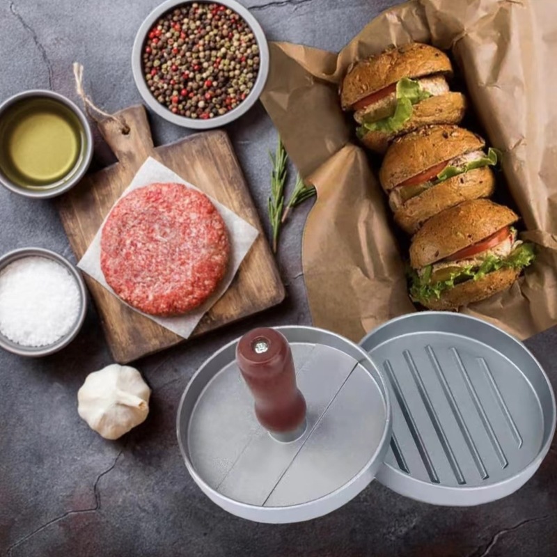 Meat Patty Maker Press Manual - バーガーマニュアルミートプレスミートパティマシン、ベジタリアンビーフバーガー型、ライスボール、丸型オムレツパティプレス型、BBQ用