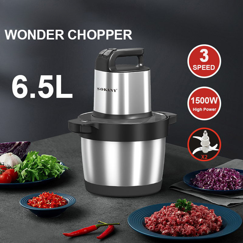Industrial Meat Grinder 1500W - 電気肉グラインダー 6.5L キッチンチョッパー 3 ギアブレンダー 1500