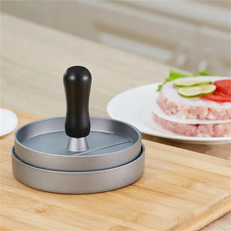 HTMCKハンバーガーパティメーカー アルミ製ノンスティック - Meat Patty Maker Press Manual のレビューと価格