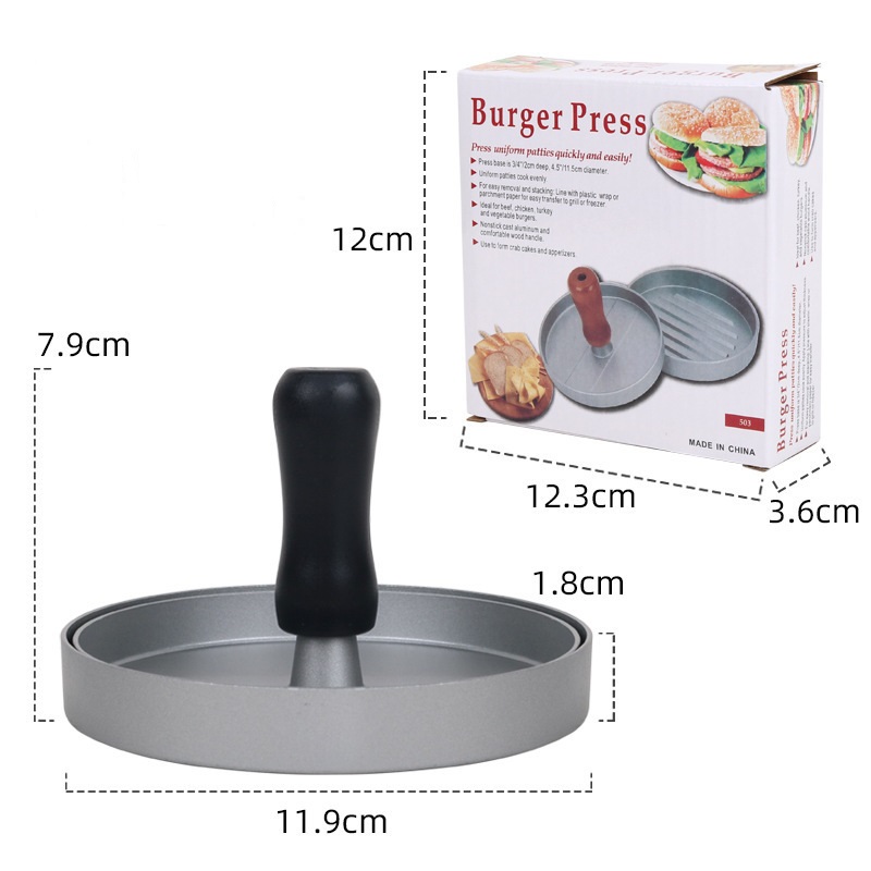 HTMCKハンバーガーパティメーカー アルミ製ノンスティック - Meat Patty Maker Press Manual のレビューと価格