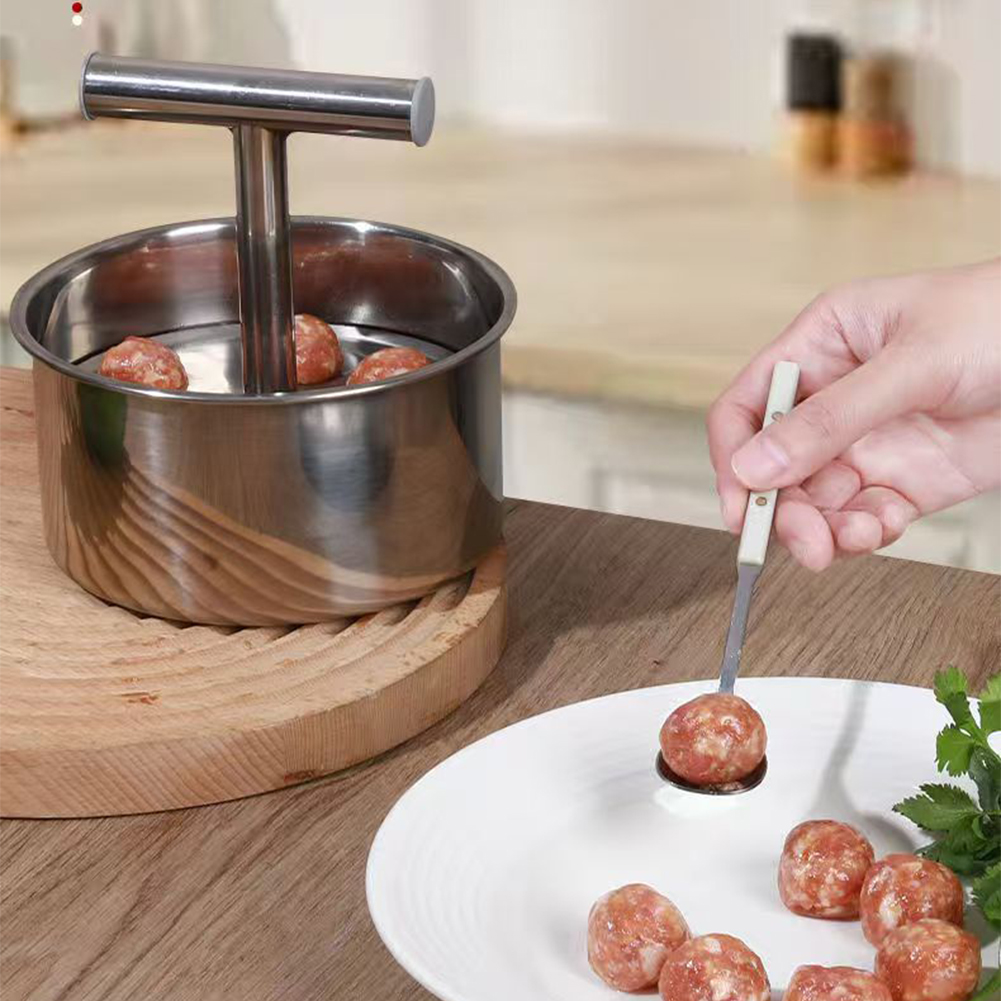 ステンレス製ミートボールメーカー 6/12穴 手動ミートボー - Meat Patty Maker Press Manual のレビューと価格
