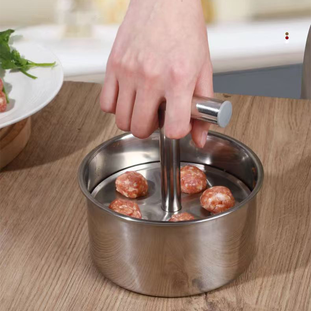 ステンレス製ミートボールメーカー 6/12穴 手動ミートボー - Meat Patty Maker Press Manual のレビューと価格