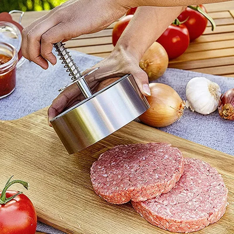 304ステンレス鋼ハンバーガーミートプレス、バーガーパティメ - Meat Patty Maker Press Manual のレビューと価格