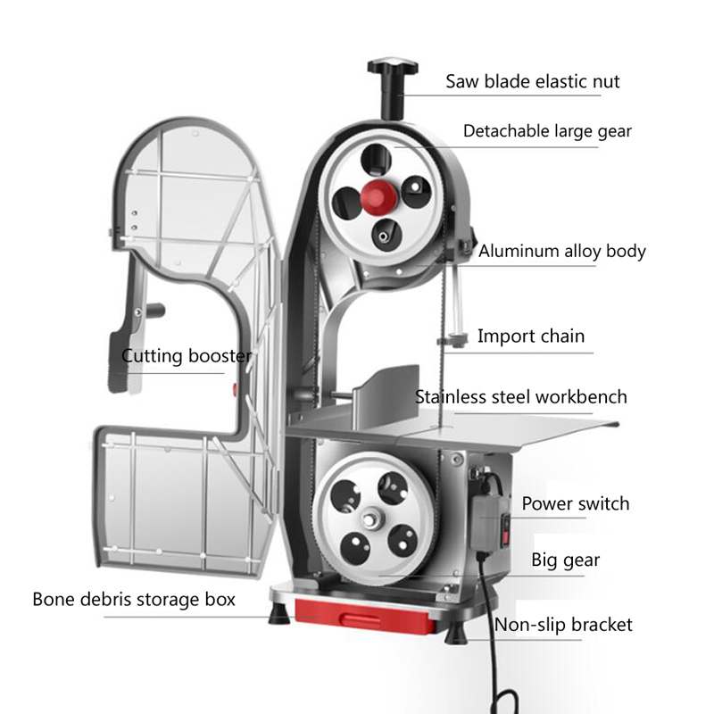 家庭用電動骨切り機 小型肉切断機 ステンレス製バンド式骨肉切 - Meat Band Saw Cutting Machine のレビューと価格