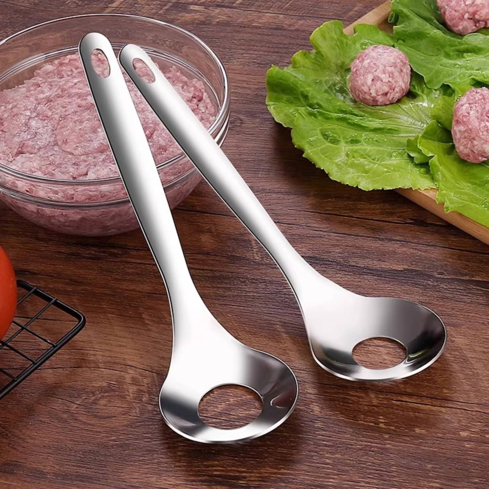 ステンレス製ミートボールメーカー スプーン型 手動式 ミート - Meat Patty Maker Press Manual のレビューと価格