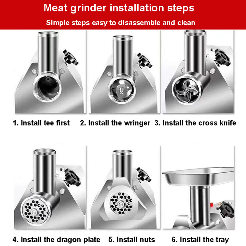 プロフェッショナル自動電動ミートグラインダー ステンレス製多 - Electric Meat Mincer 850W のレビューと価格