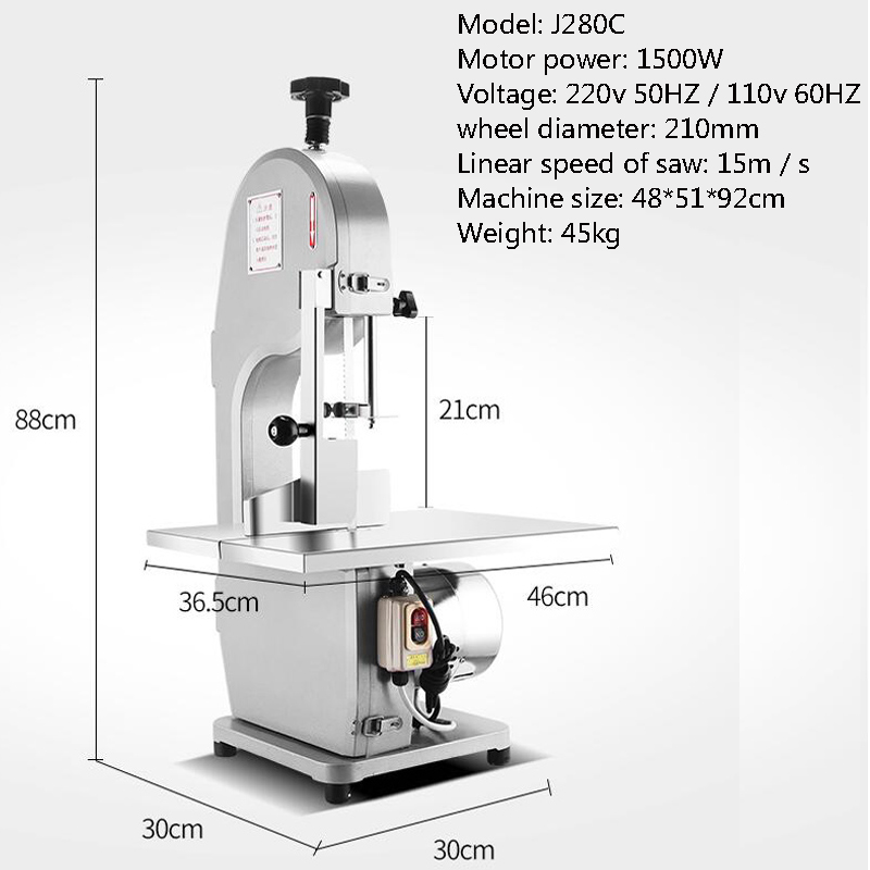 ステンレス鋼製肉帯鋸骨切断機業務用鶏肉カッター冷凍豚足切断・ - Meat Band Saw Cutting Machine のレビューと価格