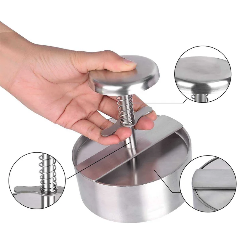 ハンバーガーパティメーカープレス 304 ステンレス鋼ノンス - Meat Patty Maker Press Manual のレビューと価格