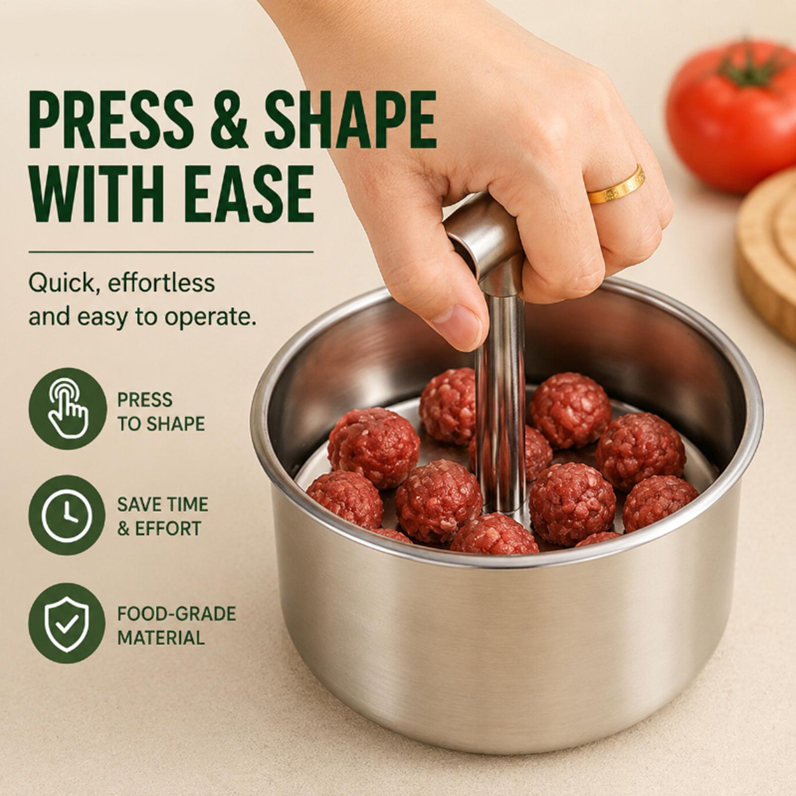 豚肉、牛肉、エビ、魚を使ったミートボールを作るための道具。1 - Meat Patty Maker Press Manual のレビューと価格