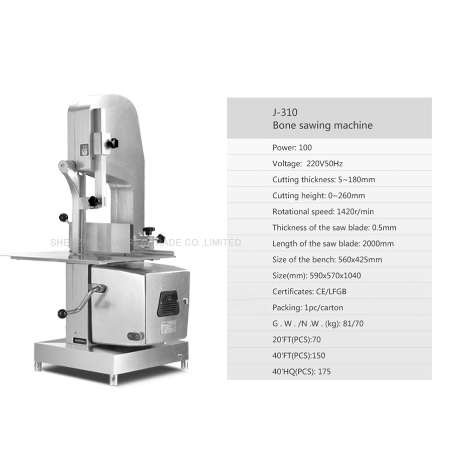 1pc プロの肉バンドソー切断機 J-310 骨切断機冷凍肉 - Meat Band Saw Cutting Machine のレビューと価格